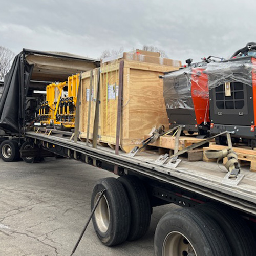 Trailer full of finished goods headed out for delivery