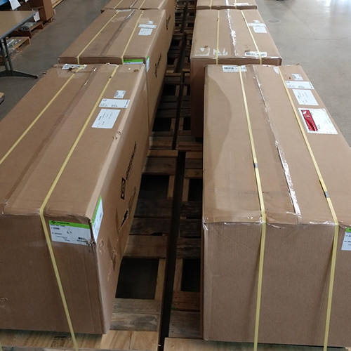 Incoming packages ready for inspection and warehouse receiving