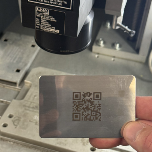 Laser etch example of QR Code
