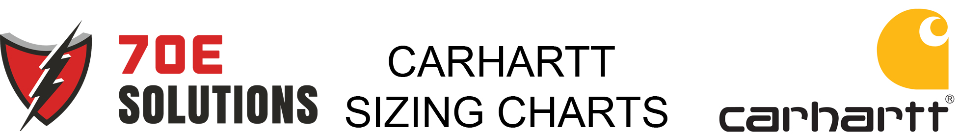 Carhartt sizing charts